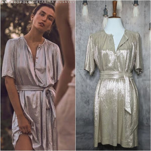 Anthropologie Sabina Musayev Silver Shirt Dress
